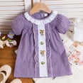 thumbnail image 2 of Landzoo One Girls Carnival Embroidery Plaid Short Sleeve Summer Party Dress With Flowy Skirt And Comfortable Design For Beautiful Cute Girl's Dress 18 -24 Months, 2 of 8
