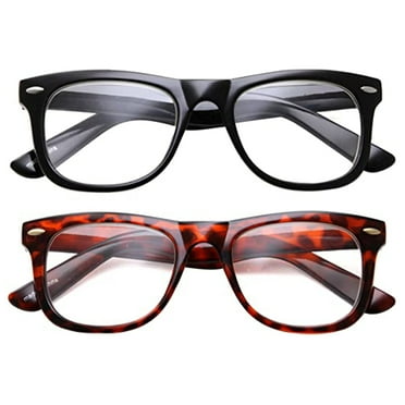 GrinderPUNCH Reading Glasses Square Frame Clear Lens  6.00 – Unisex Black Tortoise