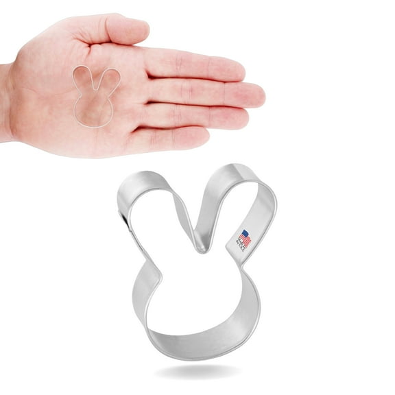 Foose Cookie Cutters Mini Bunny Face Cookie Cutter 1.75 in, Tin Plate Steel, Handmade in USA