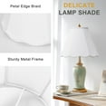 thumbnail image 5 of Scalloped Lamp Shades Set of 2, White Lamp Shade with Petal Edge Braid, 6.1"Top x 13"Bottom x 9.6"High, Bell Lamp Shades for Table Lamps Floor Lamps, Spider, Harp Holders Included, Easy Assembly, 5 of 7