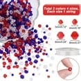 thumbnail image 2 of About 954 Pcs Red Blue Glass Beads 4 Sizes Faceted Glass Beads Gem Beads Strands with 21.87 Yards(20m) Thread for Bracelet Jewelry Making Independence Day, 2 of 9