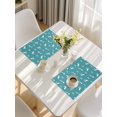 thumbnail image 5 of Teal Spring Easter Placemats Set of 8, Cute Bunny Botanical Placemats for Dining Table, Place Mats for Kitchen Tabletop, Waterproof Wipeable Dining Table Mats Set, 5 of 9