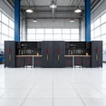 thumbnail image 2 of Garage Storage Cabinet System, 18PCS Workshop Cabinet Set in Black, Included Steel Cabinets Drawers Rolling Chest and Pegboard,Locked Garage Storage Cabinet,Red Handle, 2 of 18