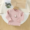 thumbnail image 4 of Bnwani Long Sleeve Toddler Shirts Plain Crew Neck Solid Lace Tops 12-24 Momths, 4 of 4