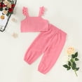 thumbnail image 2 of xiaxaixu Kids Baby Girl Set Sleeveless Ruffle Button Cropped Vest Tracksuits, 2 of 9