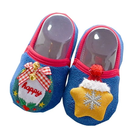 

Kureaily Christmas Boys Girls Baby Socks Shoes Toddler Shoes Floor Socks Shoes Carroon Tree Outwear 6-12 Months