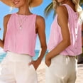 thumbnail image 7 of cocolona Womens Summer Crop Tank Tops Crew Neck Sleeveless Striped Shirts Fashion Casual Loose Blouses, 7 of 7