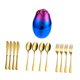 thumbnail image 2 of Conjunto de cubiertos de cubiertos de acero inoxidable de 12 piezas Conjunto de cubiertos con cuchillas organizador de huevo en forma de huevo Spoon soporte, 2 of 8