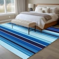 thumbnail image 5 of Area Rug 60×96in, Abstract Modern Blue Stripes Floor Carpet Living Room Rug, Mexican Geometric Lines Non-Slip Welcome Mat Indoor Rugs for Bedroom Dining Room, 5 of 9