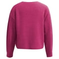 thumbnail image 5 of Pullover Sweaters for Women 2025 Long Sleeve Crewneck Loose Plain Ribbed Knit Cropped Sweater Tops Fall Winter Outfits, 5 of 6