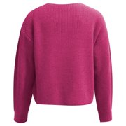 Wdgfv Breathable Women's Pullover Cropped Loose Knit Pullover Sweater Long Sleeve Soft Comfortable Casual Fall Winter