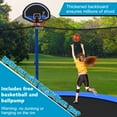 thumbnail image 3 of Infans 12FT Outdoor Large Trampoline Safety Enclosure Net w/ Basketball Hoop Stepper, 3 of 7