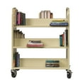 thumbnail image 5 of Hirsh Double-sided Mobile Metal Book Cart Putty/Beige, 5 of 8