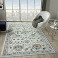 thumbnail image 2 of LR Home Ada 5' x 8' Ivory Bordered Floral Durable Indoor Area Rug, 2 of 8
