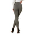 thumbnail image 3 of FALDAS CURVAS Leggings de Ante Sintético para Mujeres, Cintura Alta, Pantalones Ajustados, XL, Gris Oscuro, 3 of 6