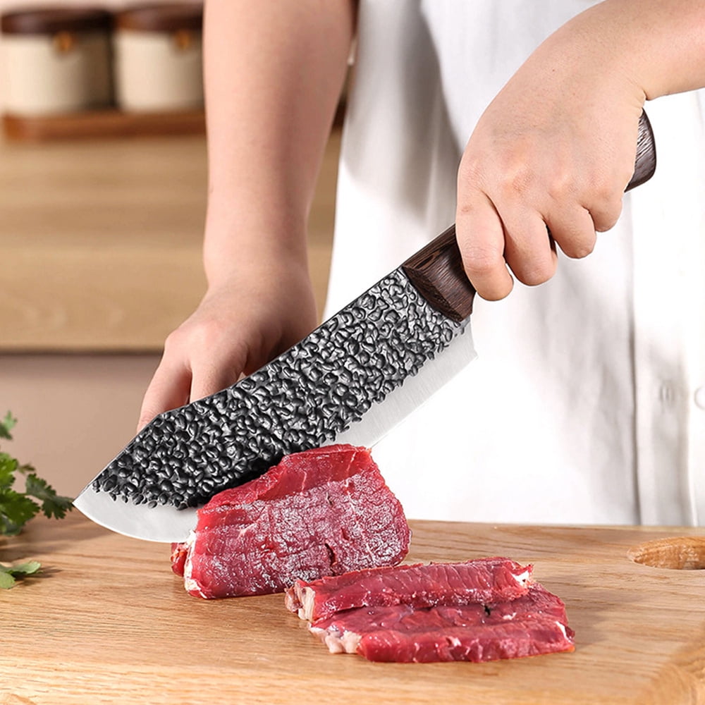 8PCS Butcher Knife Set, Hand Forged Chef Knife & Meat Cleaver Knife Set for Home, Outdoor Cooking, Camping
