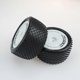 thumbnail image 5 of Juego de 4 neumáticos para ruedas delanteras y traseras con tuerca adaptadora para 104001 1/10 RC Car Upgrade Parts Acce, color blanco y negro, 5 of 5