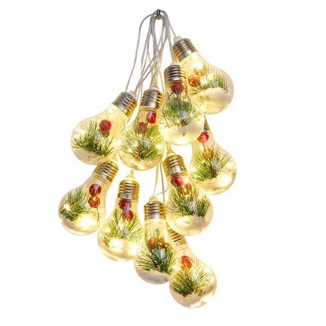 Advancent Guirnalda de bombillas LED de Navidad, decoraciones para habitación del hogar, diseño de escena DIY para interiores, lámparas de Kits de decoración para fiestas