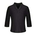 thumbnail image 5 of Mlzmgr Plus Size Tops for Men V Neck 3/4 Sleeve Loose Casual Lightweight Solid Color Shirts Tops, 5 of 6