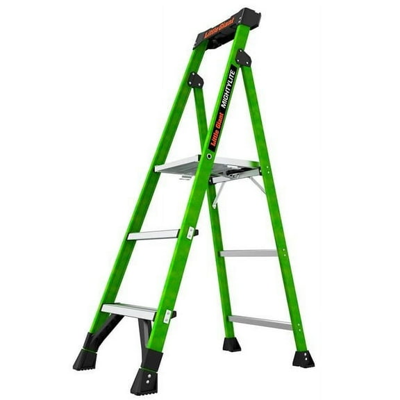 Little Giant Ladders B3145145 Mighty Lite Step Ladder - Green - 5 ft. Type IA - 3 Step - 300 lbs