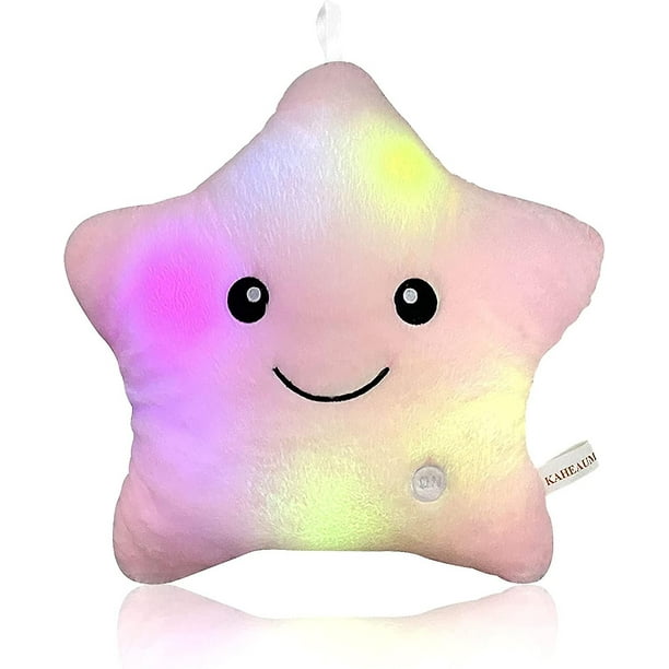 14.17 x 13.62 x 5.28 inches03 pink Cojines para ninos Luces LED Almohada con Estrellas Regalos para ninos bebes cumpleanos Adolescentes Cojines