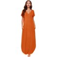 thumbnail image 1 of Women's V Neck Side Pockets Split Hem Beach Long Maxi Dress, 1 of 5