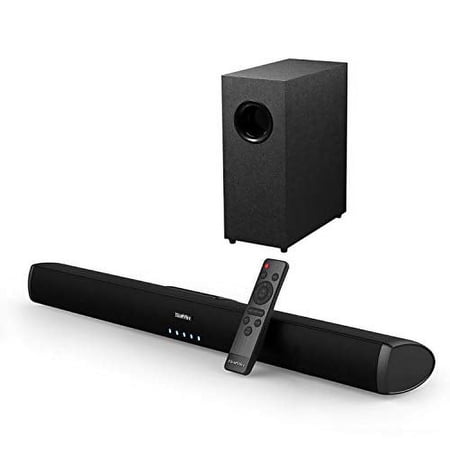 Saiyin Soundbar, Sound Bars for TV with Subwoofer, Ultra Slim 24 Inch Bluetooth, 2.1 Channel TV Speakers Surround Sound System Opt/AUX Connectivity.