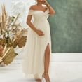 thumbnail image 7 of Mifsaly Maternity Maternity Dress Photoshoot Off Shoulder Maxi Dresses Women Strapless High Slit Pregnant Gowns 2026 XL, 7 of 7