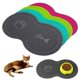 thumbnail image 1 of 8 Shaped Cat Bowl Mat Dog Pet Feeding Water Food Dish Tray PVC Placemat, 1 of 3