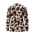 thumbnail image 3 of Uorisanigo Brown Cow Print Athletic Polo Workout Tops for Women Stylish Long Sleeve Hiking Running Workout Tops Zip Up Collar Daily Wear for Women Size XL, 3 of 7