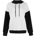 thumbnail image 5 of UYISJ Women's Fall Winter Hoodies Waffle Knit Color Block Sweatshirt Long Sleeve Drawstring Casual Lightweight Pullover Tops L, 5 of 5