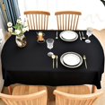 thumbnail image 3 of Oval Tablecloth 60x102 Inch Polyester Fabric Table Cloth Solid Black Heavy Duty Table Cover Washable for Dinning Kitchen Home Party, 3 of 6