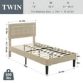 thumbnail image 4 of Katkuca Upholstered Platform Bed Frame with Height Adjustable Headboard, Easy Assembly, Twin Size, Beige, 4 of 6
