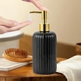 thumbnail image 4 of Djiypn 13.5OZ Fashion Stripe Glass Refillable Soap Dispenser with Rust-Proof Pump Premium Soap Dispenser for Kitchen, Bathroom, Hand Sanitizer, Liquid Soap, Lotion, etc.(1Pack), 4 of 7