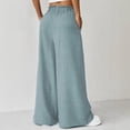 thumbnail image 4 of LEKWK Wide Leg Pants Woman High Waisted Drawstring Casual Pants with Pockets Loose Fit Comfy Palazzo Pants Spring Summer Fashion Outfits, 4 of 5