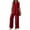 Red, variant on Zynoxe 2 Piece Sets for Women Stylish Button V Neck Sleeveless Tank Top Pants Suit Women's Casual Solid Color Summer Sets Breathable Lightweight Vacation Outfits S