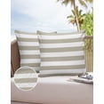 thumbnail image 6 of Pack of 2 Outdoor Pillow Covers, Beige and White Stripe Waterproof Square Throw Pillowcase Cushion Decorative Pillow Covers for Couch Patio Tent, 20x20 in, 6 of 6