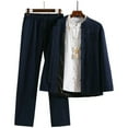 thumbnail image 3 of Spring Chinese Style Retro Ethnic Style Suits Men's Suits Spring Stand-up Collar Chinese Tunic, 3 of 7