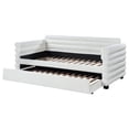 thumbnail image 5 of Patricia Boucle Upholstered Twin Day Bed with Trundle White, 5 of 11