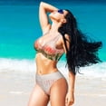 thumbnail image 6 of Kdxio Hello Spring Print Women's 2 Piece High Waisted Wrap Spaghetti Strap Summer Swimsuit Bikini Set-X-Large, 6 of 7