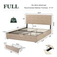 thumbnail image 7 of Amolife Full Size Platform Bed Frame with Square-stitched Headboard and 4 Drawers, Beige, 7 of 7