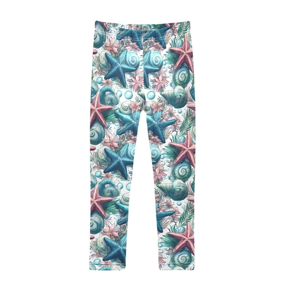 joogoo Girls' Leggings Starfish Ocean Yoga Pants 6T