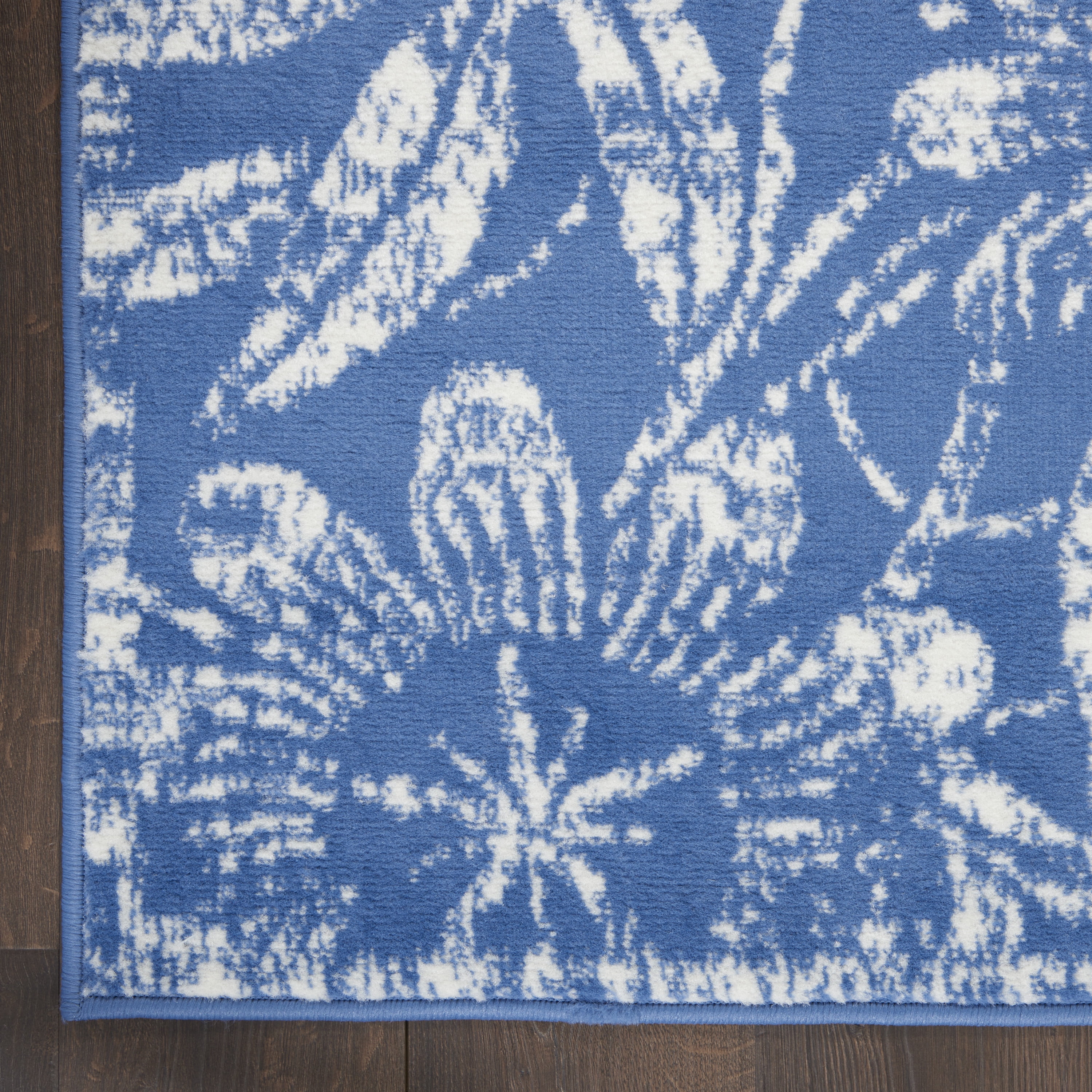 Nourison Whimsicle Botanical Bohemian Blue 2' x 8' Area Rug, (8' Runner)