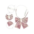 thumbnail image 3 of INSPIRAR CHIC Corbatas de moño preatadas para mujeres, ajustables, de cuadros coloridos de tartán para disfraz en color rosa, 3 of 6