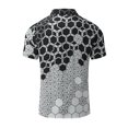 thumbnail image 3 of TAIAOJING Men's Casual Blouse Male Summer 3D Print Short Sleeve Turn Down Collar Loose Button Down Shirt, 3 of 5