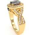 thumbnail image 5 of Three Stone Black Onyx Diamond Peekaboo Halo Engagement Ring In 14k Yellow Gold, 5 of 6