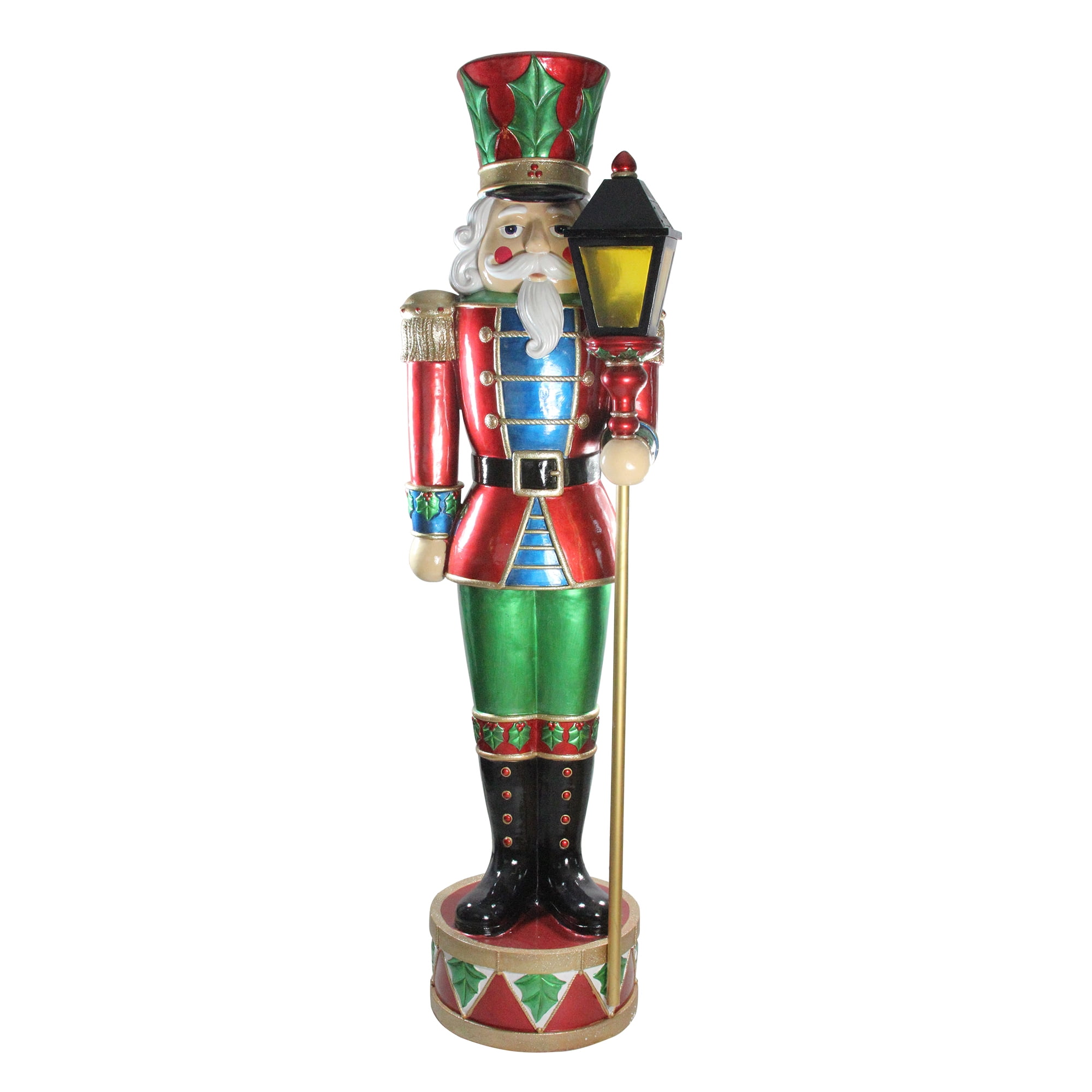 6' Red and Green Commercial Christmas Nutcracker Holding Street Lamp