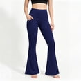 thumbnail image 6 of CFLVAEK Flare Leggings for Women with Pockets High Waisted Stretch Yoga Pants Comfort Soft Tummy Control Workout Leggings Gym Fitness Navy S, 6 of 9