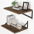 thumbnail image 1 of Rustic Floating Shelves for Wall W x D Wood Deep Wall Shelves Set of Wide Floating Bookshelf for Living Room Kitchen Office Bedroom Storage & Decoration wi, 1 of 8