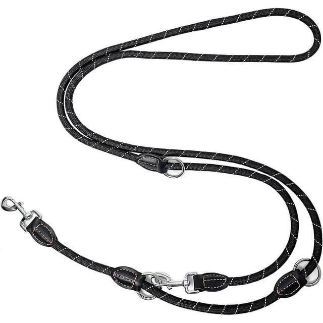 Dog Leash, 3M Multifunction Double Leash, 3 Direction Adjustable, Nylon Shoulder Leash